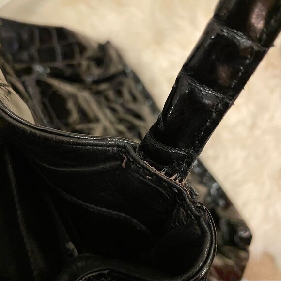 Browns Made in Canada Vintage Black Patent Leather Shoulder Bag - Picture 7 of 7